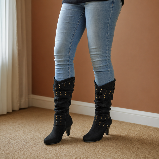 Aglaé™ — Bottes hautes souples cloutées