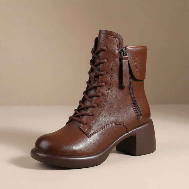 Pénélope™ — Bottines vintage lacées doublées polaire