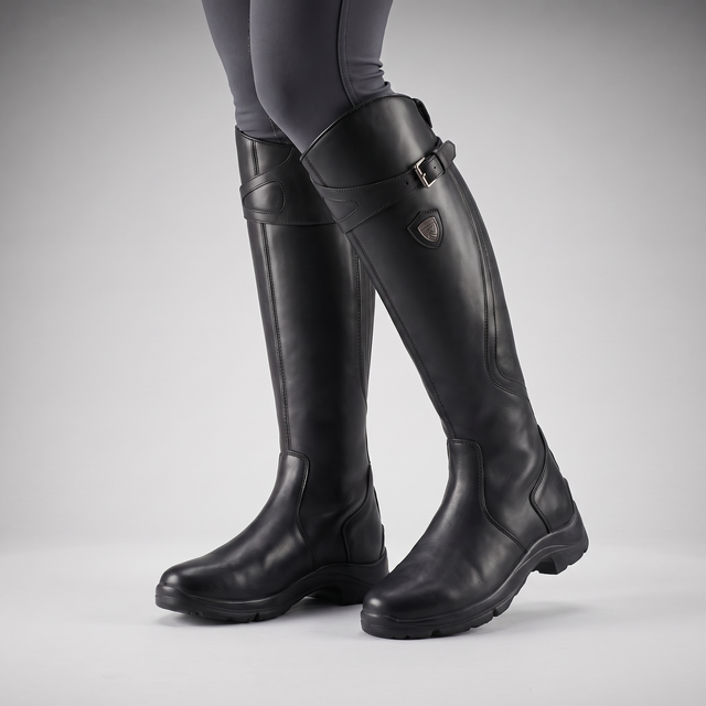 Prisca™ — Bottes cavalières effet cuir lisse