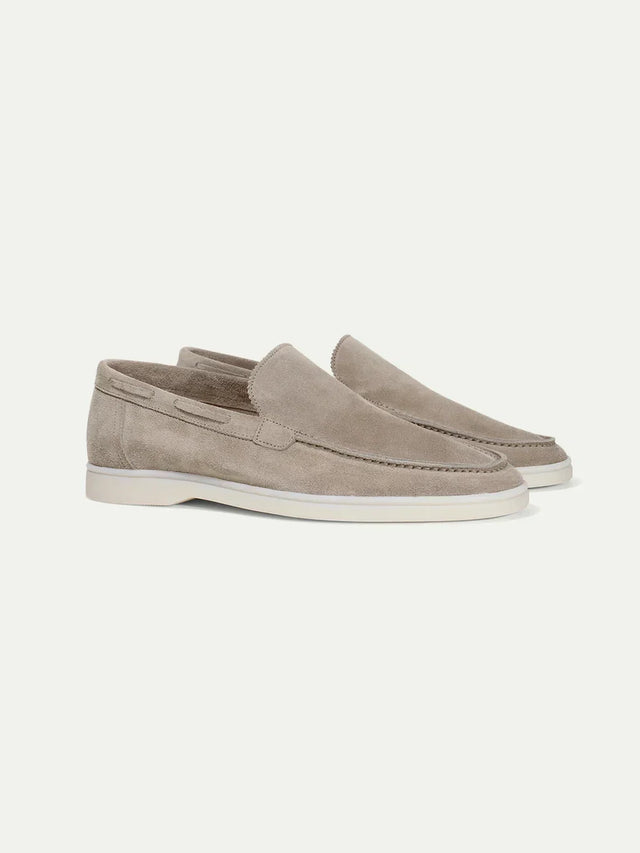 Mocassins de Yacht en daim gris clair pour hommes