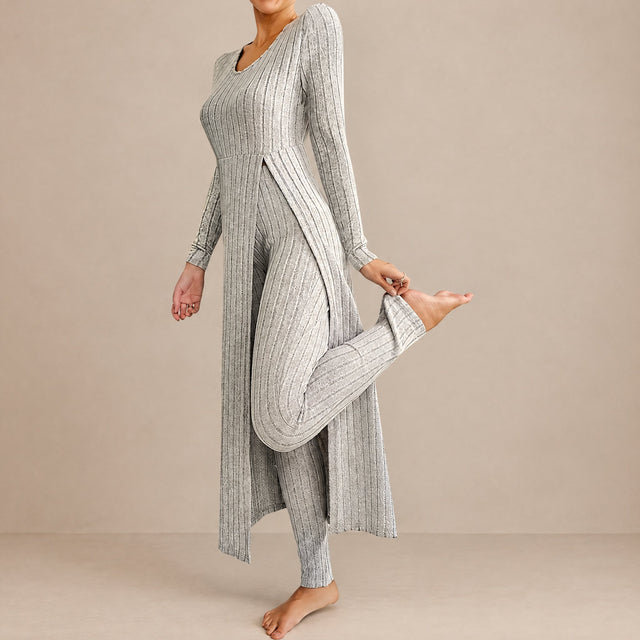 Bernadette | Ensemble d'Intérieur Côtelé Tunique et Legging