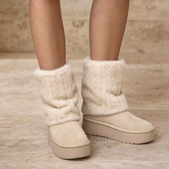 Lucinde™ — Bottes d’hiver plateforme fourrées effet daim