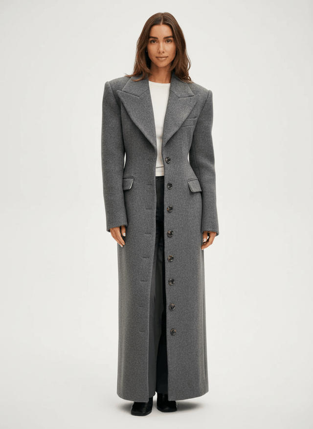 Hélène™ | manteau long élégant silhouette féminine