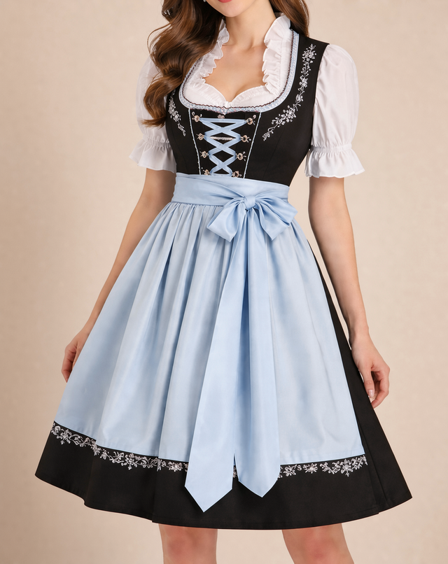 Ginette | Robe Dirndl Oktoberfest avec Tablier et Blouse