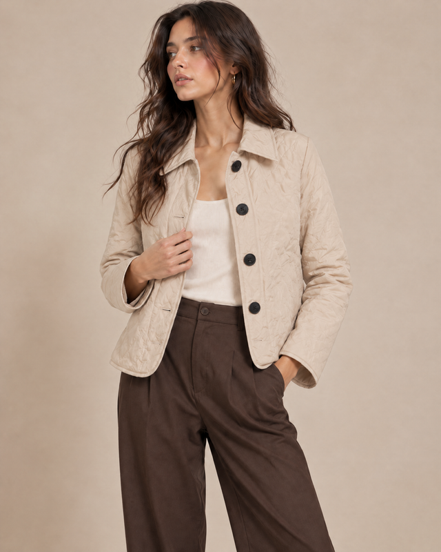 Armelle™ — Veste matelassée mi-saison à col et boutons