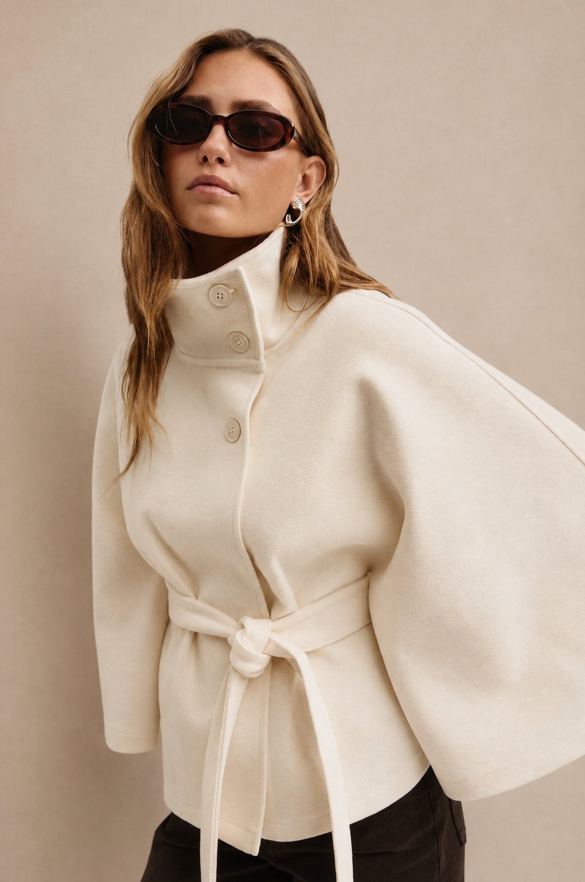 Garance™ — Manteau d’hiver à col montant ceinturé