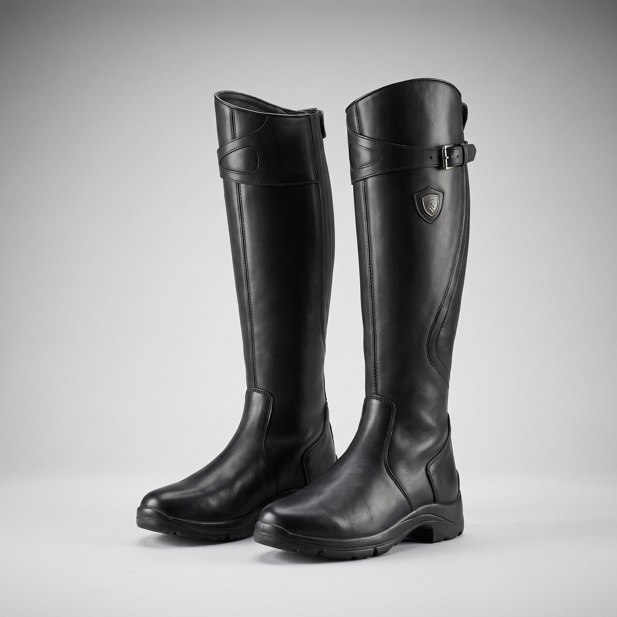 Prisca™ — Bottes cavalières effet cuir lisse