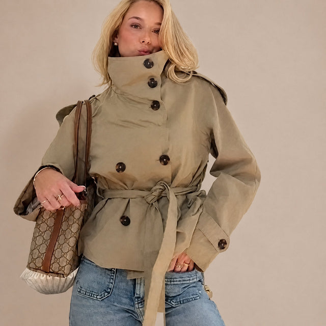 Ghislaine™ — Trench ajusté à col mi-saison