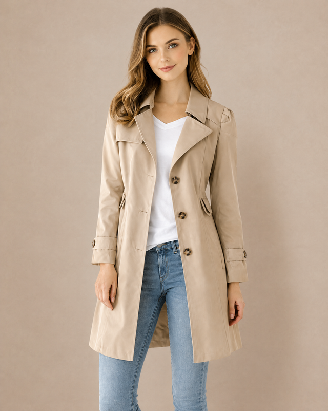 Agathe™ — Trench léger cintré à revers