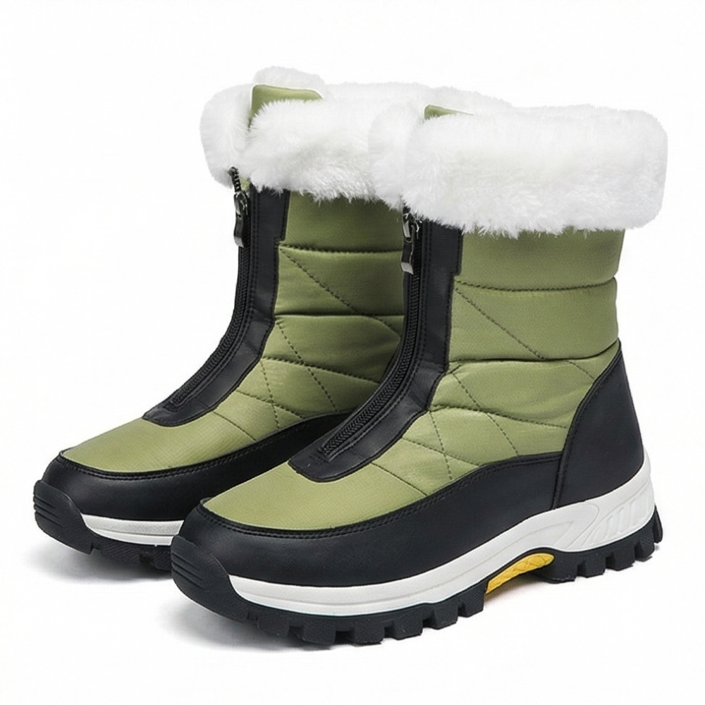 Alphonsine™ — Boots d’hiver satin matelassé fourrées