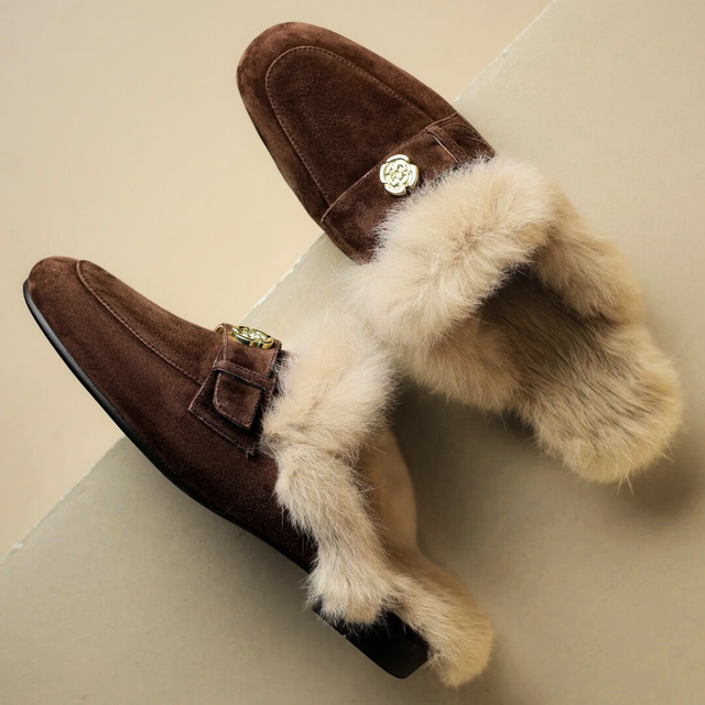Lison™ — Mules fourrées à bout carré