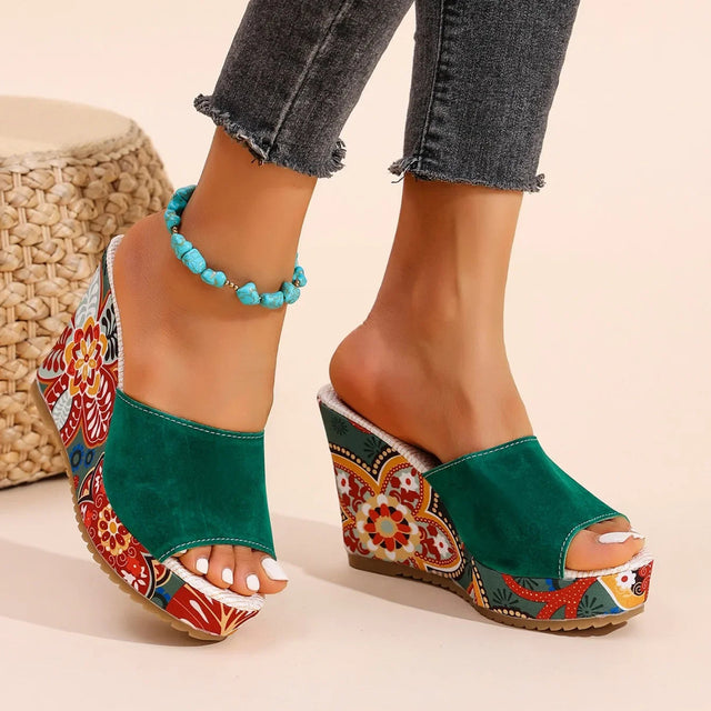 Joelle™ — Mules sculpturales à talon fleuri