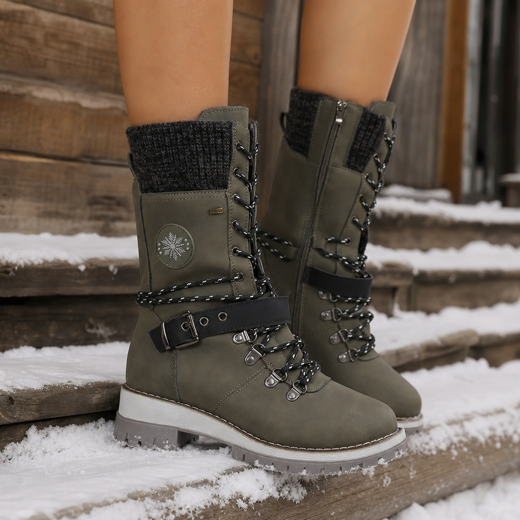 Fabiola™ — Bottes de neige hautes lacées effet cuir