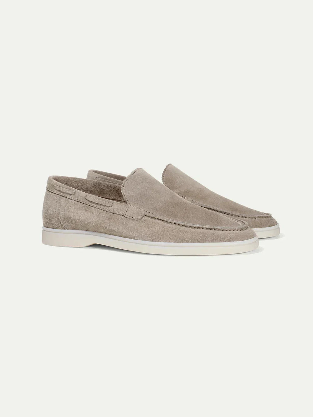 Mocassins de Yacht en daim gris clair pour hommes