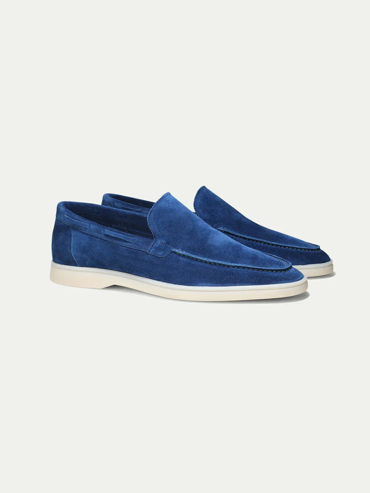 Mocassins en daim ultramarine avec design sans lacets pour hommes