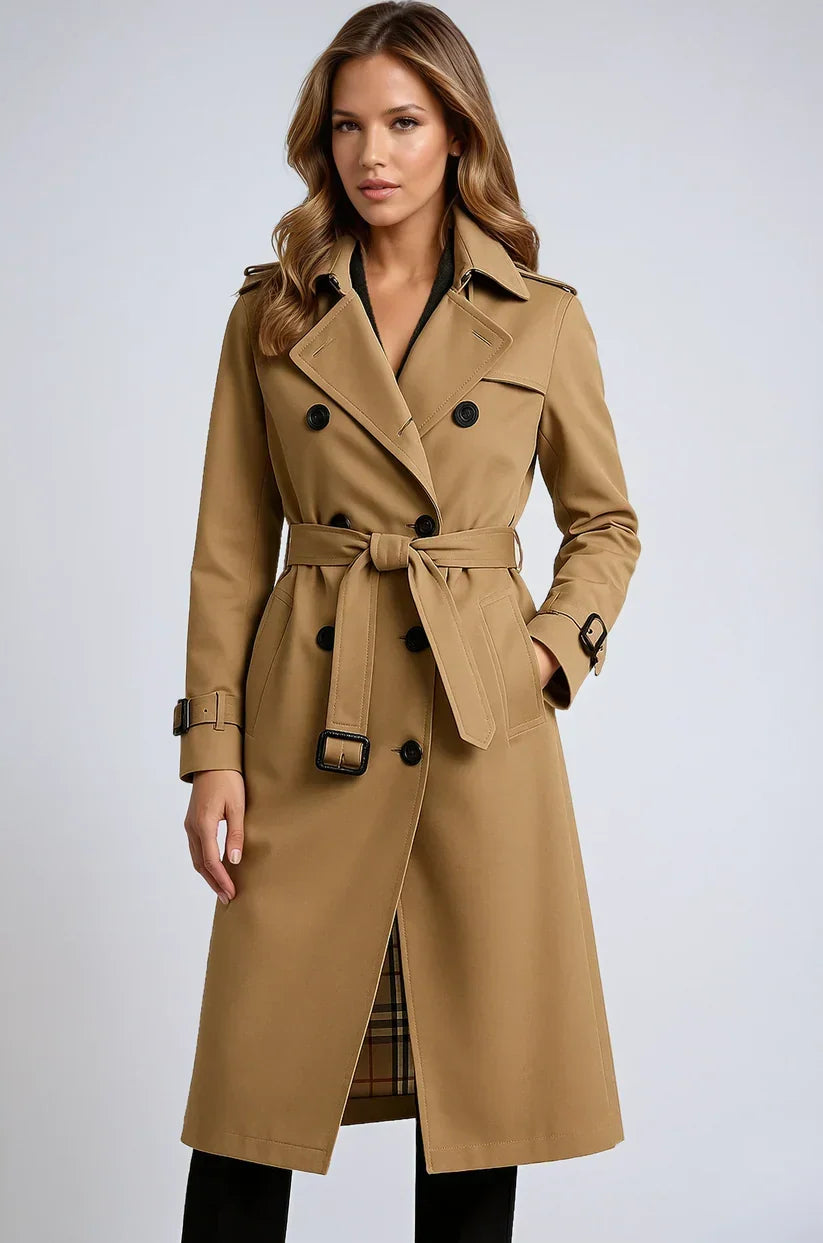 Astrid™ — Manteau long croisé à doublure imprimée