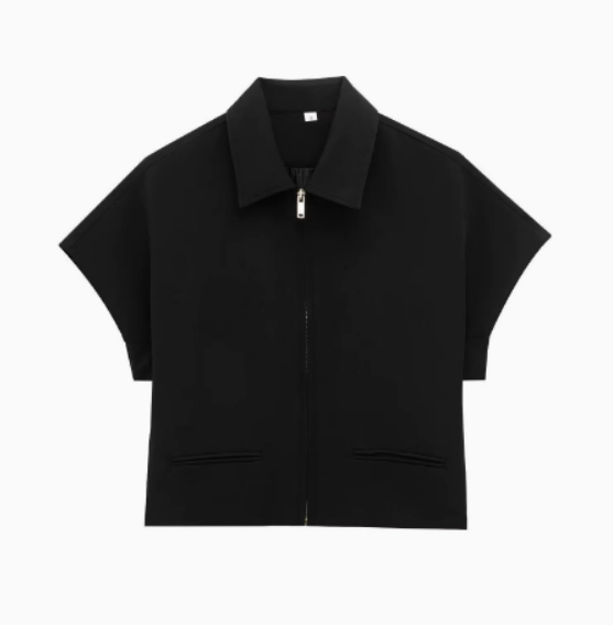 Ernestine™ — Veste courte cintrée à col revers zippée