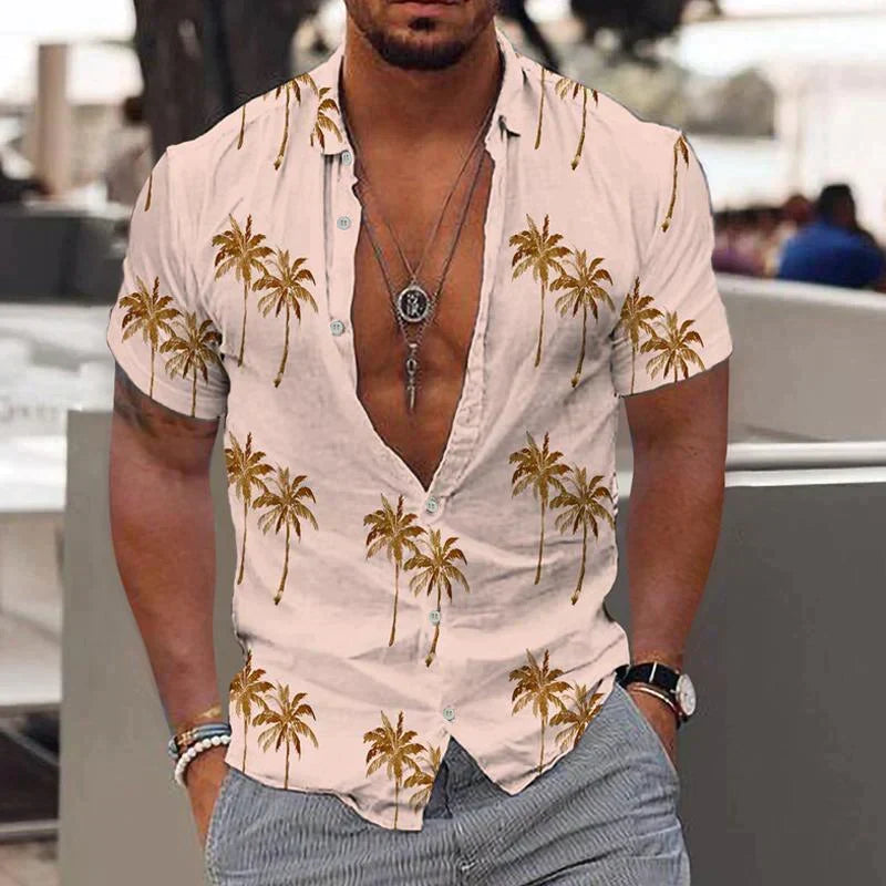 Lugos | Chemise Tropicale à Imprimé Palmier pour Homme