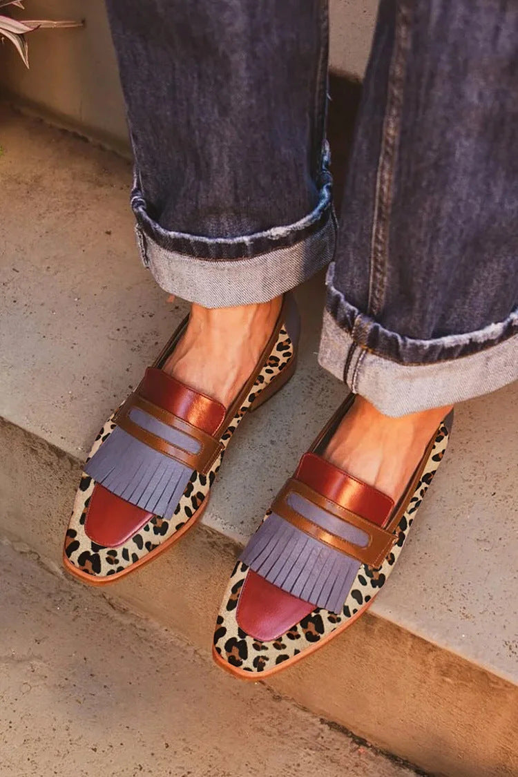Zoé - Élégants Mocassins Léopard