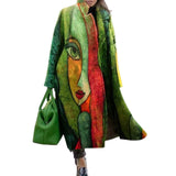 Motif vert avec visage