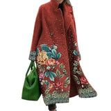 Motif fleuri brun