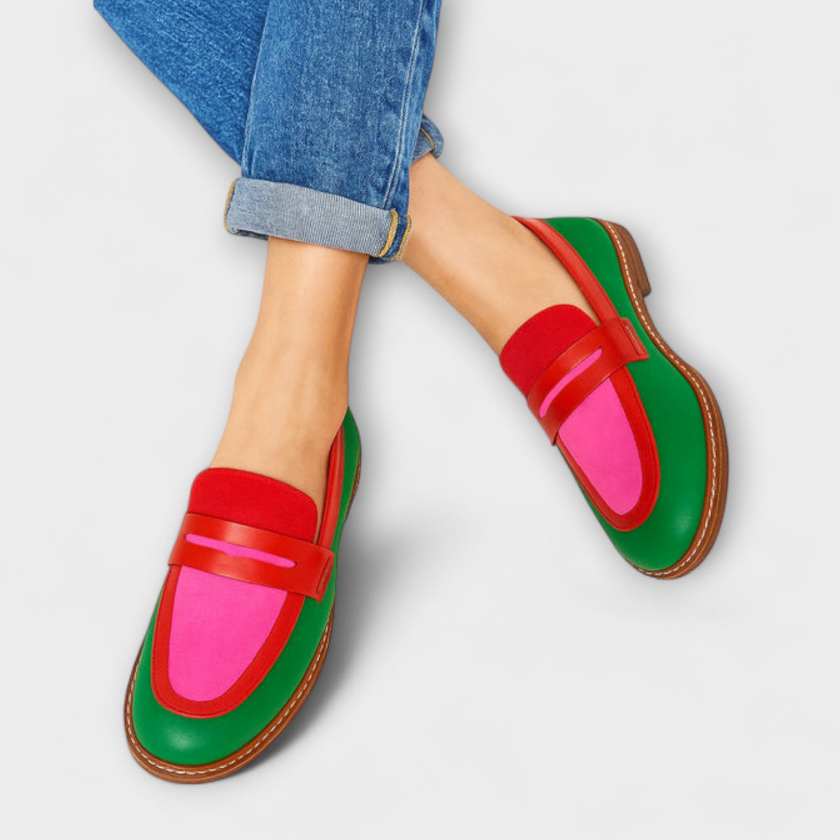 Ninon™ | Mocassins Décontractés à Détails Contrastants