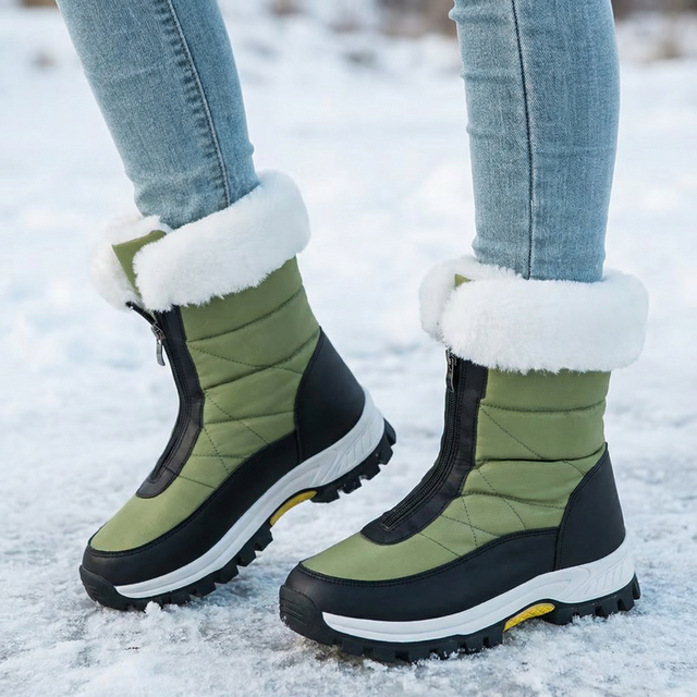 Alphonsine™ — Boots d’hiver satin matelassé fourrées