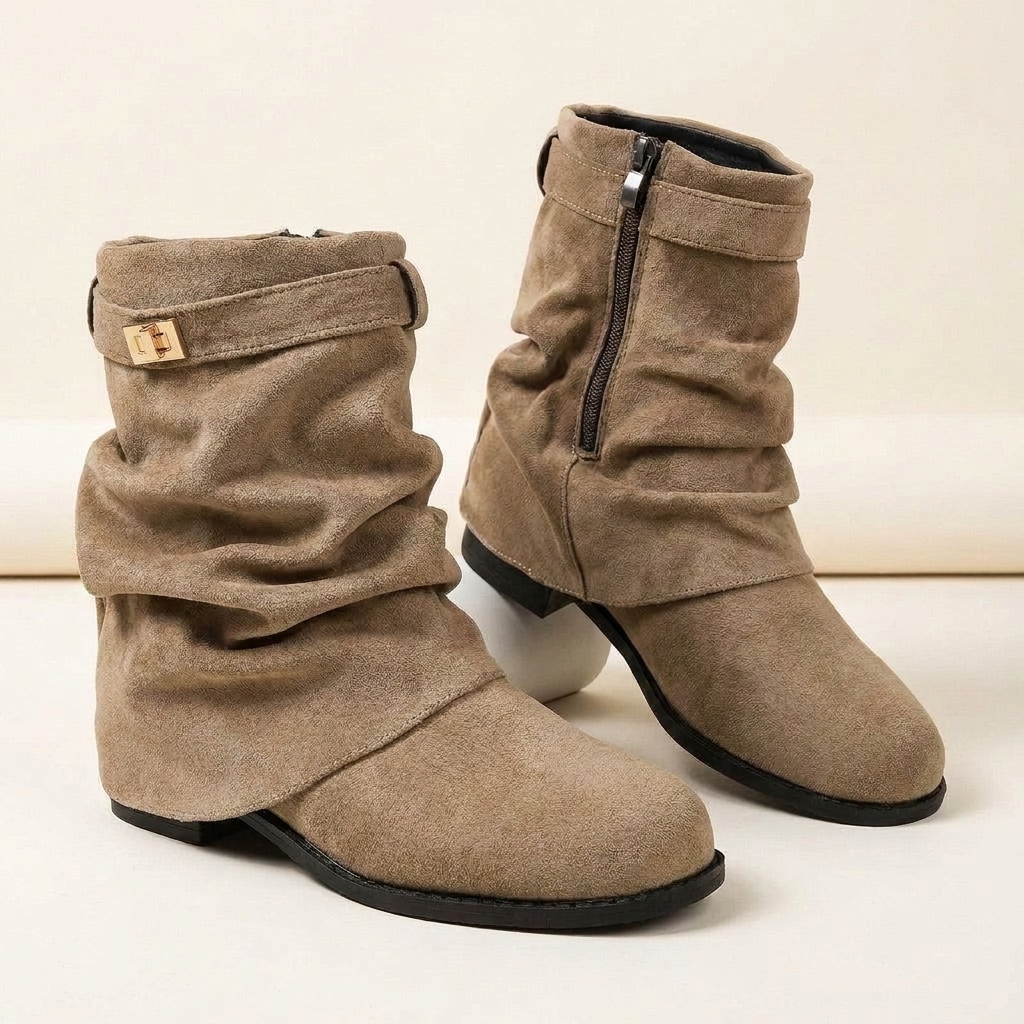 Pervenche™ — Bottes hautes souples effet daim