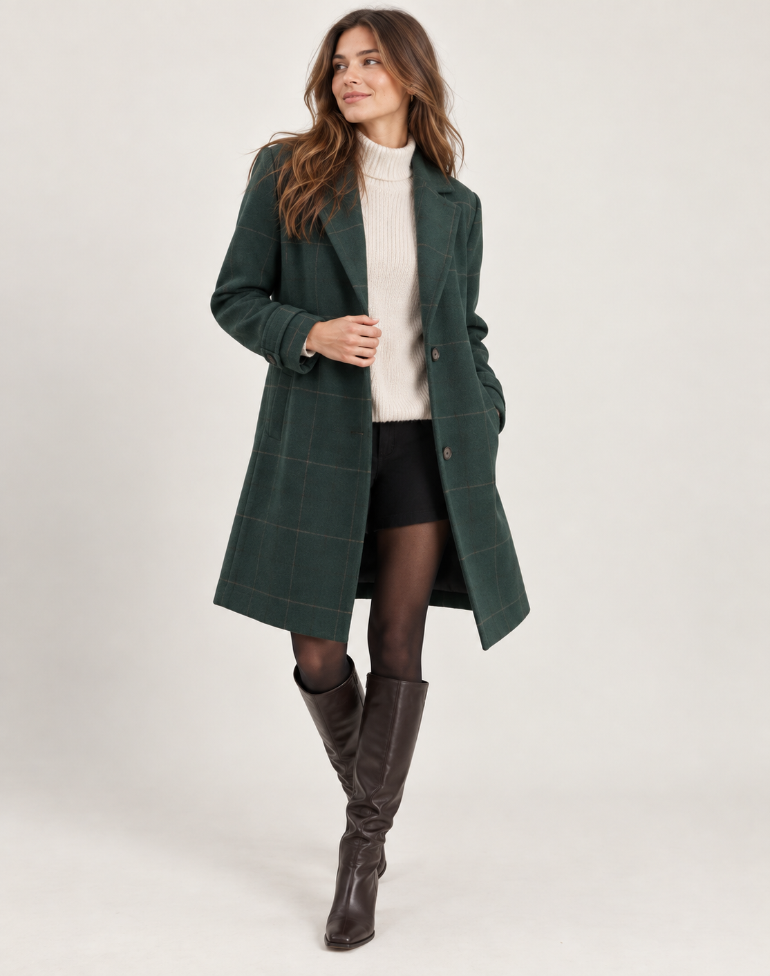 Félicie™ — Manteau d’hiver cintré à carreaux