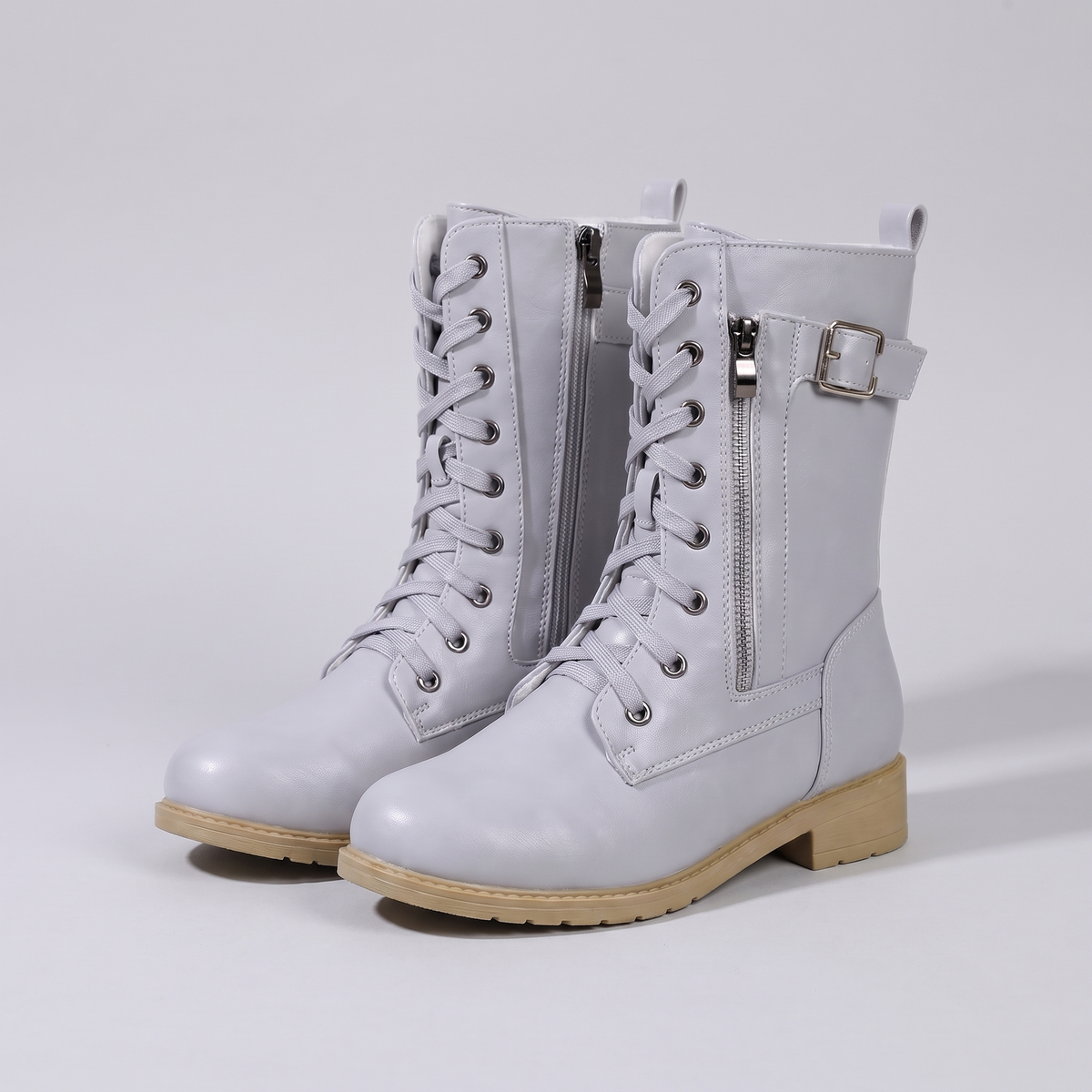 Ombeline™ — Bottes lacées à boucles et talon bloc