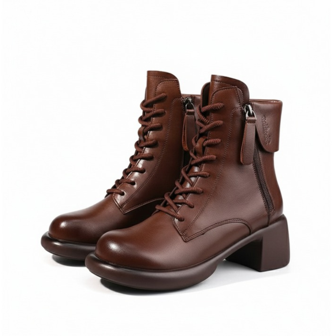 Pénélope™ — Bottines vintage lacées doublées polaire