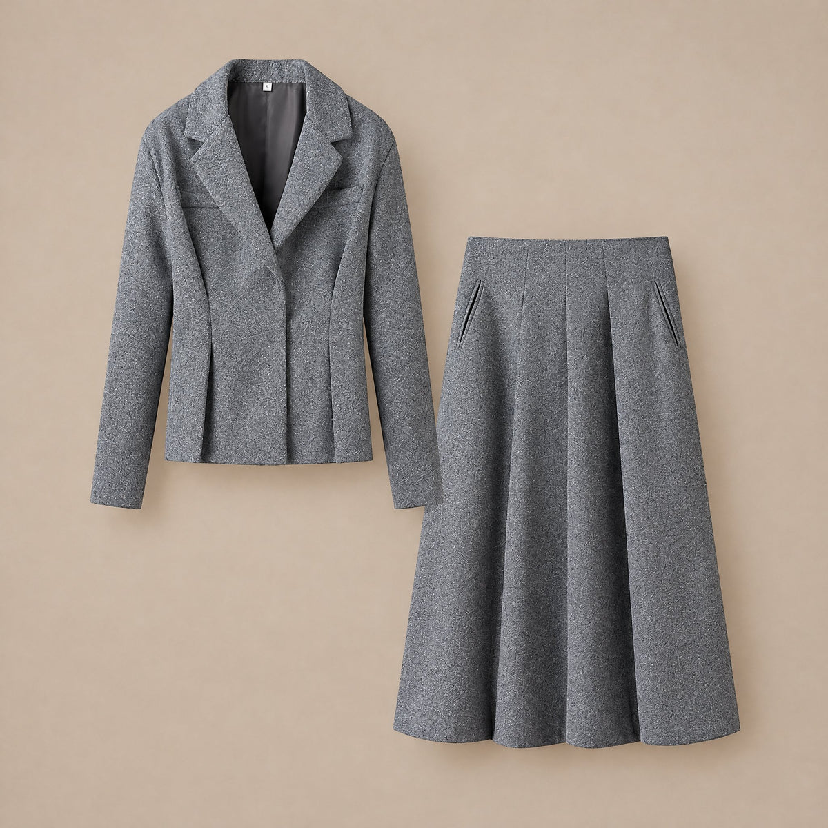 Frédérique | Ensemble Blazer et Jupe Midi Évasée