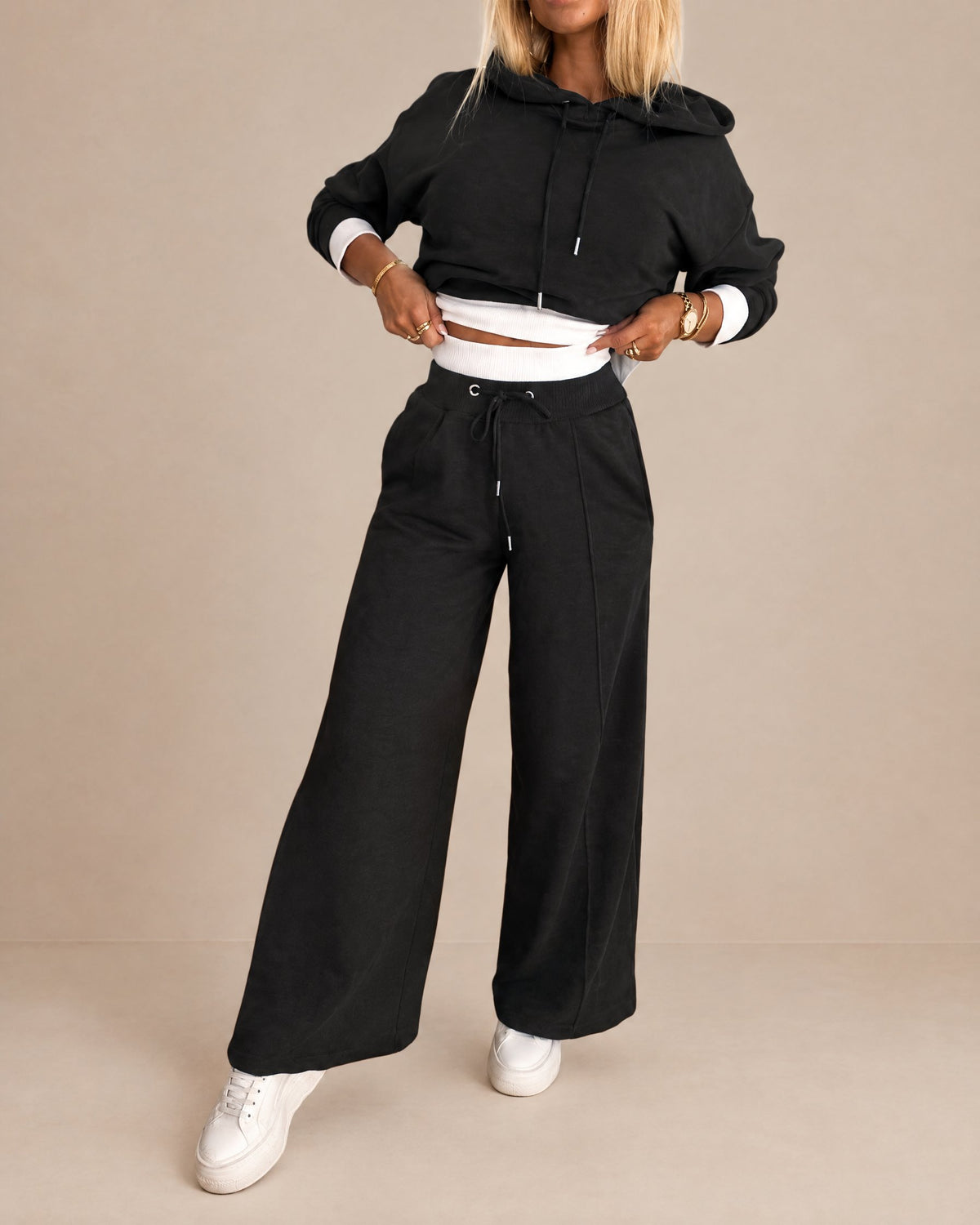 Gwendoline | Ensemble Sweat à Capuche Court et Pantalon Large