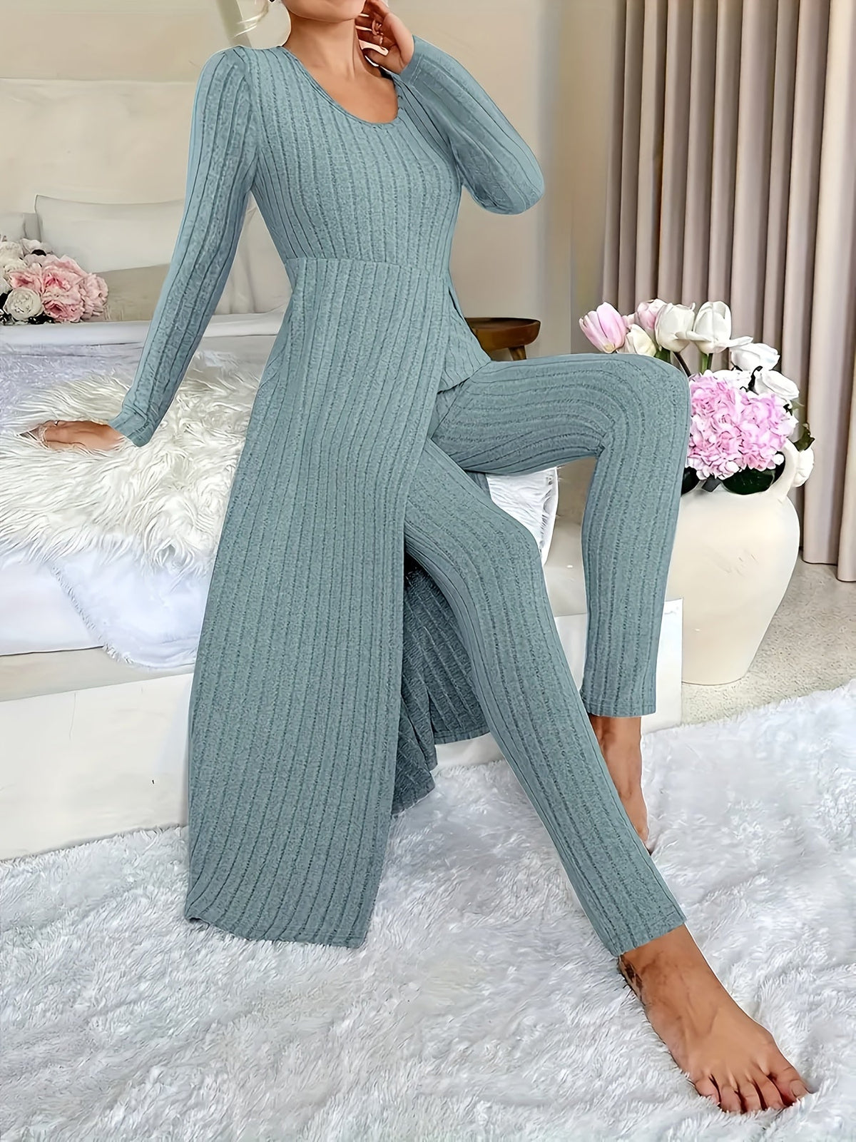 Manon | Ensemble Détente Tunique Côtelée et Pantalon Large