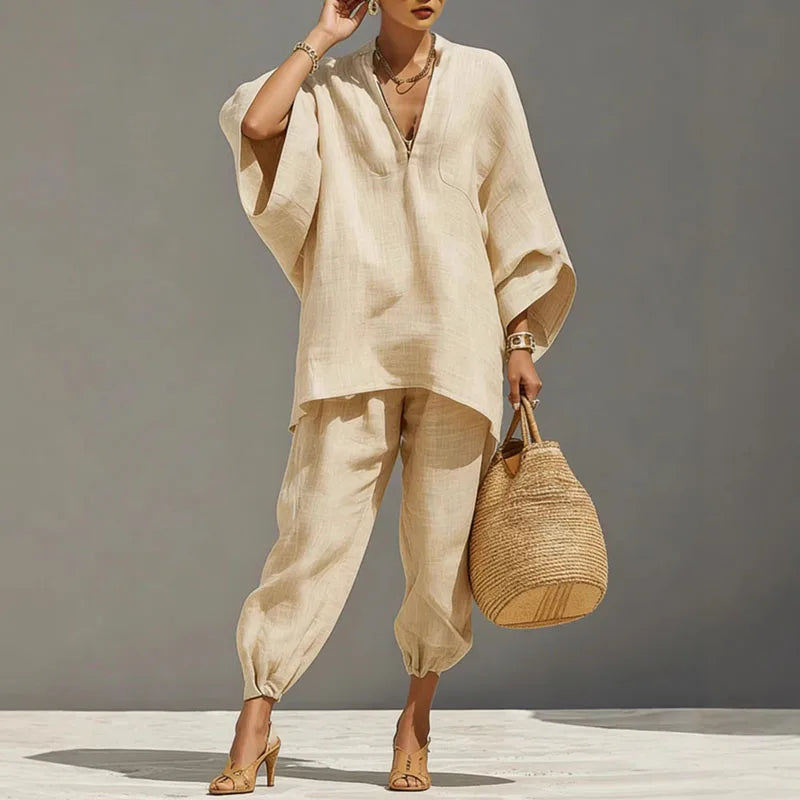 Octavie | Ensemble Tunique Oversize et Pantalon Large