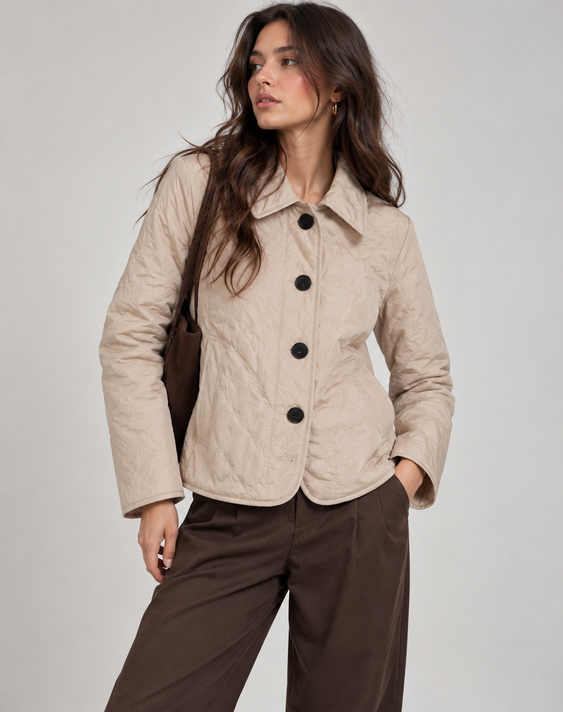 Armelle™ — Veste matelassée mi-saison à col et boutons