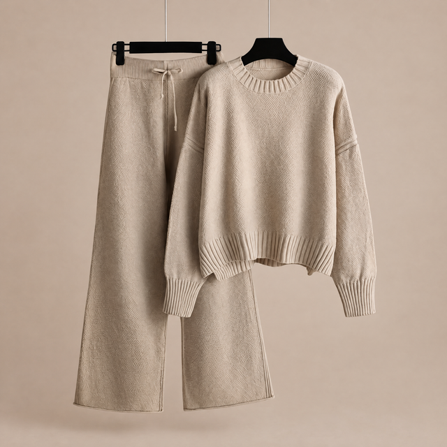Vérane | Ensemble en Maille Pull et Pantalon Large