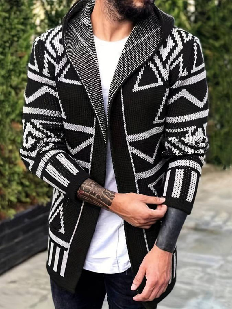 Shant | Cardigan à capuche vintage en maille pour hommes