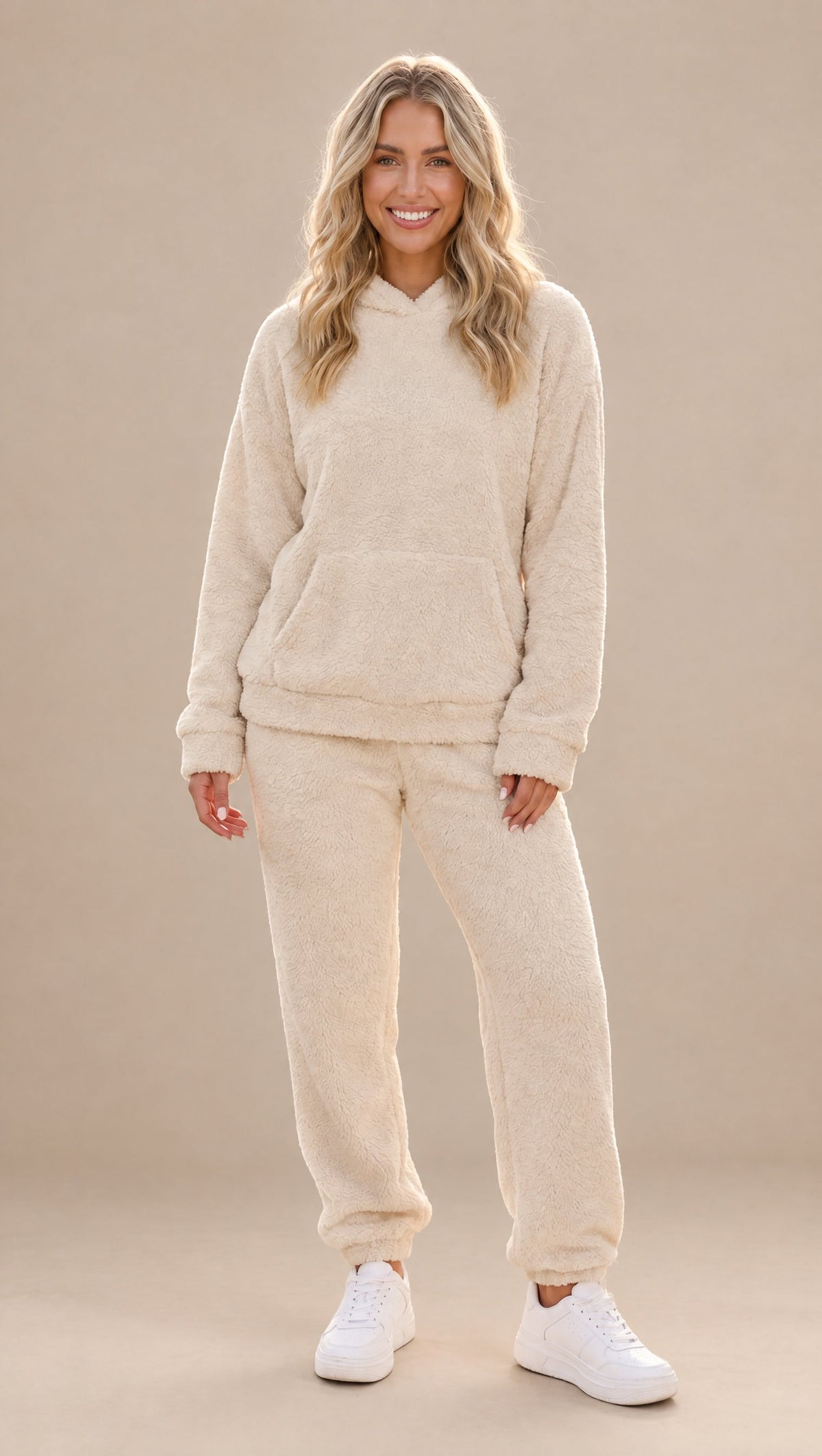 Eugénie | Ensemble d'Intérieur Polaire à Capuche et Pantalon Large