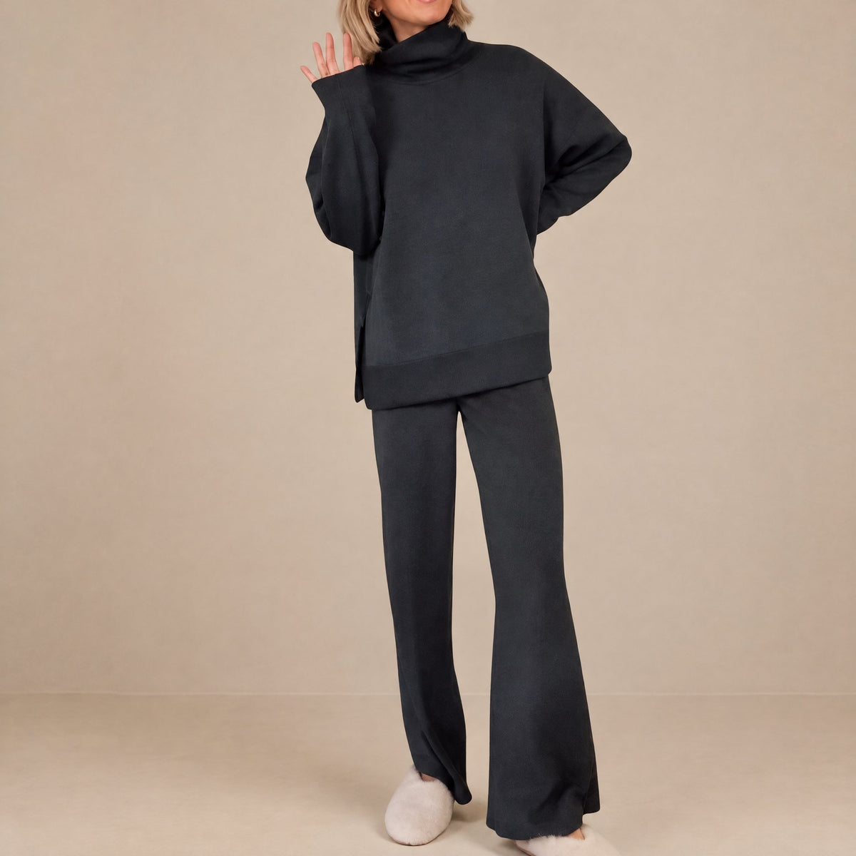 Lorraine | Ensemble Détente Pull Col Roulé et Pantalon Large